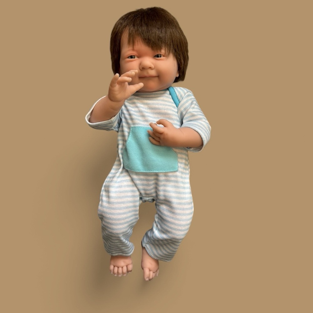 Realistic Boy Babydoll 15” - Brown Hair, Silver Eyes